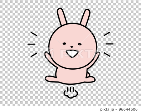 ジャンプしてよろこぶうさぎのキャラクター ジャンプしてよろこぶうさぎのキャラクター 96644606