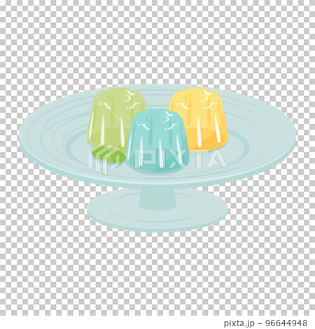 Illustration of colorful jelly on a plate 96644948