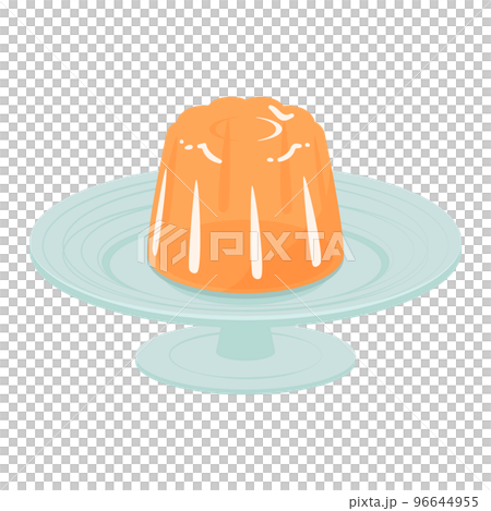 橙子果凍在盤子上的插圖 96644955