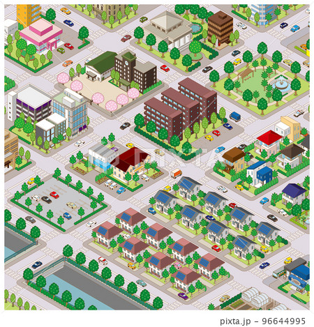 街並みの立体図. 都市の景観. 街並みの立体図. 都市の景観. 96644995