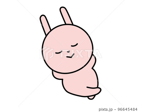 寝転がるうさぎのキャラクター 96645484