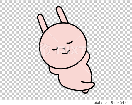 寝転がるうさぎのキャラクター 96645484