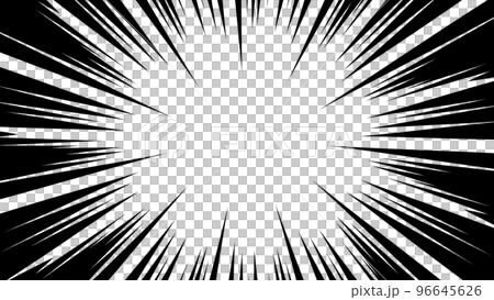 Monochrome concentration line background material, comic style solid flash (16: 9) Monochrome concentration line background material, comic style solid flash (16: 9) 96645626