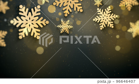 Gold snowflakes christmas elegant background with copy space 96646407