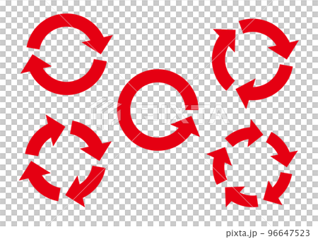 サイクル矢印（赤） 96647523