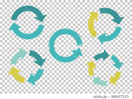 サイクル矢印（青） 96647525