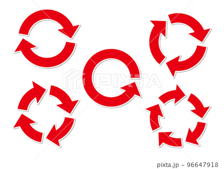 サイクル矢印　赤　ステッカー 96647918