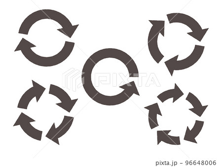 サイクル矢印　フチあり　黒 96648006