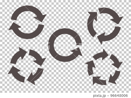 サイクル矢印　フチあり　黒 96648006