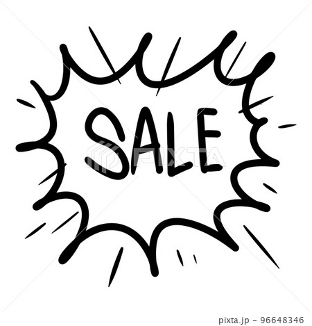 Doodle sketch style of comic speech bubbles with text sale hand drawn illustration for concept design. Doodle sketch style of comic speech bubbles with text sale hand drawn illustration for concept design. 96648346