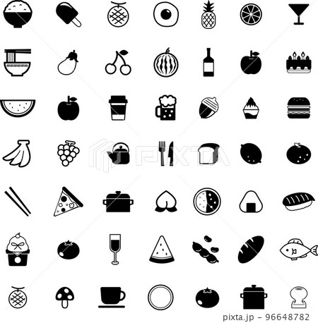 食べ物ピクトグラムアイコンイラストセット 96648782
