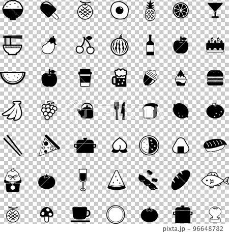 食べ物ピクトグラムアイコンイラストセット 96648782