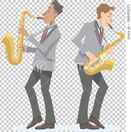 Two tenor saxophonists playing back to back 96648825