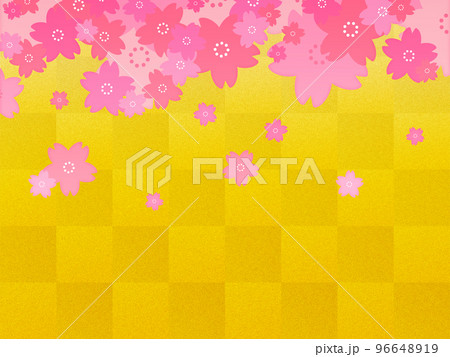 背景素材 桜 春 満開 ピンク 金色 96648919