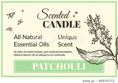 Scented candle, patchouli all natural smell banner Scented candle, patchouli all natural smell banner 96649352