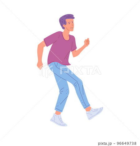 Happy man dancing, flat vector illustration isolated on white background. Happy man dancing, flat vector illustration isolated on white background. 96649738