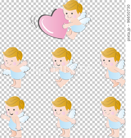 Cute baby angel illustration material set 96650730