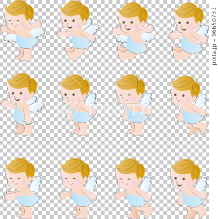 Cute baby angel illustration material set 96650731