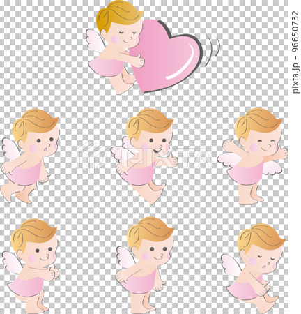Cute baby angel illustration material set 96650732