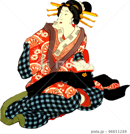 ファンレターを数える花魁 96651289