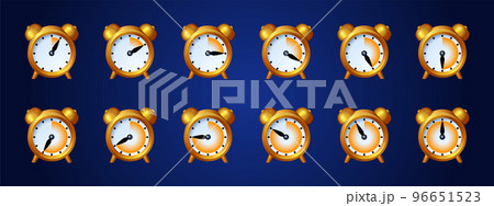 Clock game icons, time animation sprite sheet Clock game icons, time animation sprite sheet 96651523