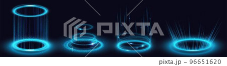 Magic portals, blue light hologram effect, vortex 96651620