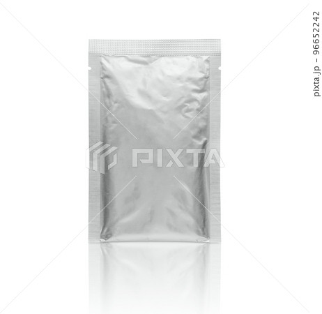 blank aluminum foil sachet packaging isolated on white background with clipping path blank aluminum foil sachet packaging isolated on white background with clipping path 96652242