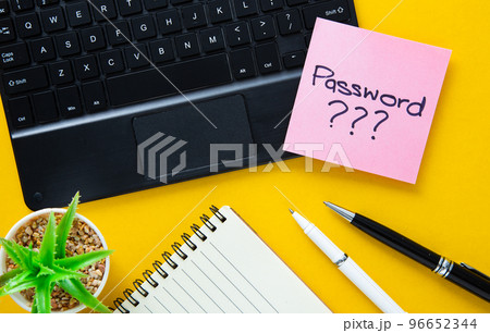 Memo with word password. Memo with word password and question mark on keyboard Memo with word password. Memo with word password and question mark on keyboard 96652344