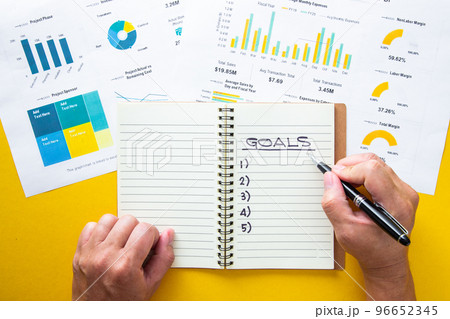 Hand Writing Business Goals Plan Growth Concept. Business Concept Hand Writing Business Goals Plan Growth Concept. Business Concept 96652345