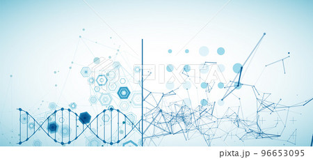 Abstract futuristic background for design works.Science template, wallpaper or banner with a DNA molecules. Abstract futuristic background for design works.Science template, wallpaper or banner with a DNA molecules. 96653095