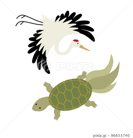 鶴と亀のイラスト素材 [96653740] - PIXTA