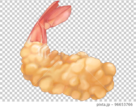 A delicious hand-drawn illustration of shrimp tempura, freshly fried and crispy A delicious hand-drawn illustration of shrimp tempura, freshly fried and crispy 96653766