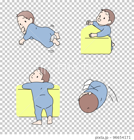 Baby practicing rolling over and standing up (main line black) 96654171