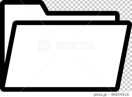 打開的文件夾的簡單單色插圖 96654918