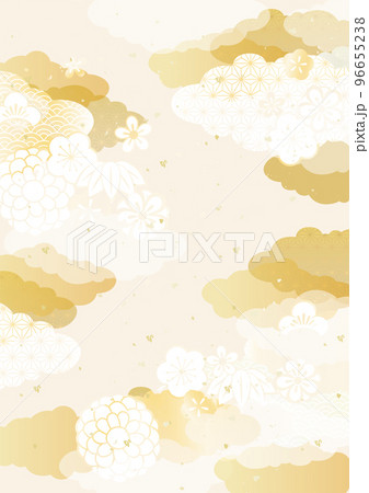 和風柄　優しい金色　イラスト背景 96655238