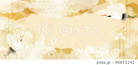 和風柄　優しい金色　イラスト背景 96655242