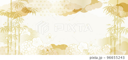 和風柄　優しい金色　イラスト背景 96655243