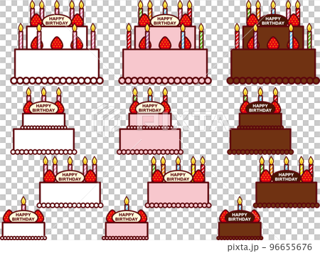 birthday cake horizontal plate - Stock Illustration [96655676] - PIXTA