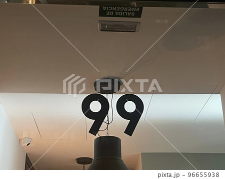 Number 99 on glass 96655938