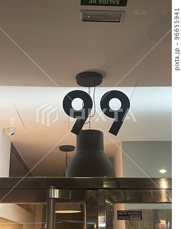 Number 99 on glass 96655941