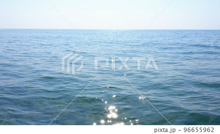Scenery seascape view. Ocean surface with beautiful horizon in the background. Nature landscape. 96655962