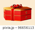 Red hexagon gift box for new year 96656113