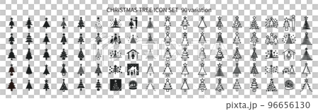 クリスマスツリーと針葉樹アイコン 96656130