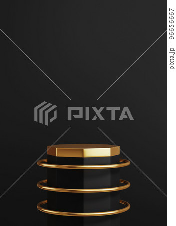 3D background scene with podium. Minimal product display mockup with geometric shape object. 3D rendering. 3D background scene with podium. Minimal product display mockup with geometric shape object. 3D rendering. 96656667