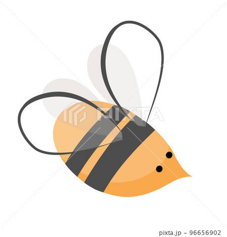 Cute honey bee icon. Cartoon happy flying bee for beekeeping design. Insect character. Vector isolated on white 96656902