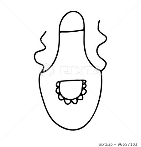 Doodle kitchen Apron. Hand drawn cooking clothes 96657103
