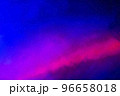 Blurred background with blue and pink smoke illuminated by rays. Stage light. 96658018