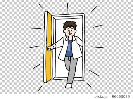 A man who opens the door vigorously and comes in A man who opens the door vigorously and comes in 96660029