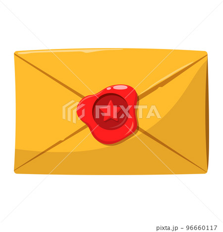 Envelope with a wax seal vector isolated. Game icon 96660117