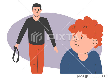 Angry father goes to a child with belt 96660118